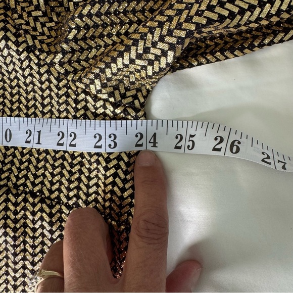 NWT Nicole Miller Gold Metallic Long Sleeve Shift Dress Women's 1X - Picture 6 of 8